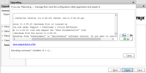 NetScaler upgrade warning