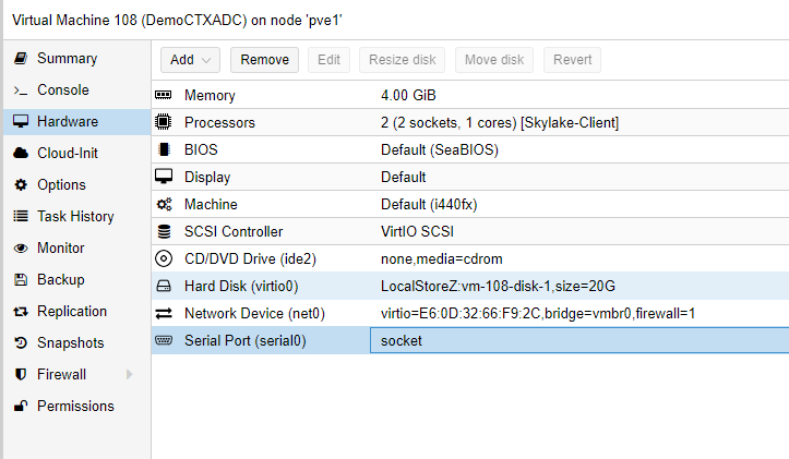 proxmox serial port passthrough